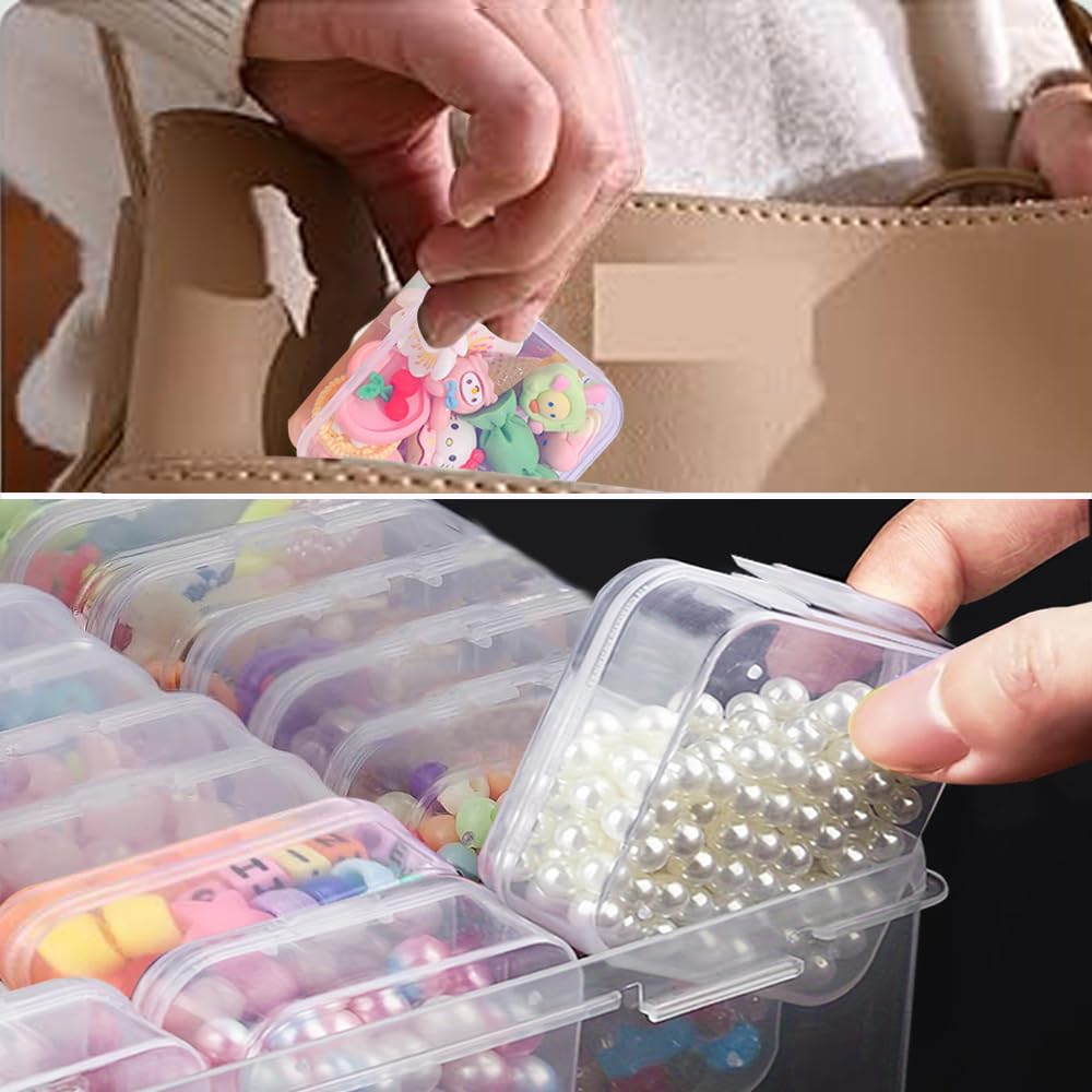 24pcs Bead Storage Containers,Large Bead Organizer Boxes And Craft Storage Boxes For Bracelet Making Diy Jewelry Craft Nails, Bracelets, Jewelry, Diamonds, Clay Beads, Screws,4.06x2.9x0.98inch