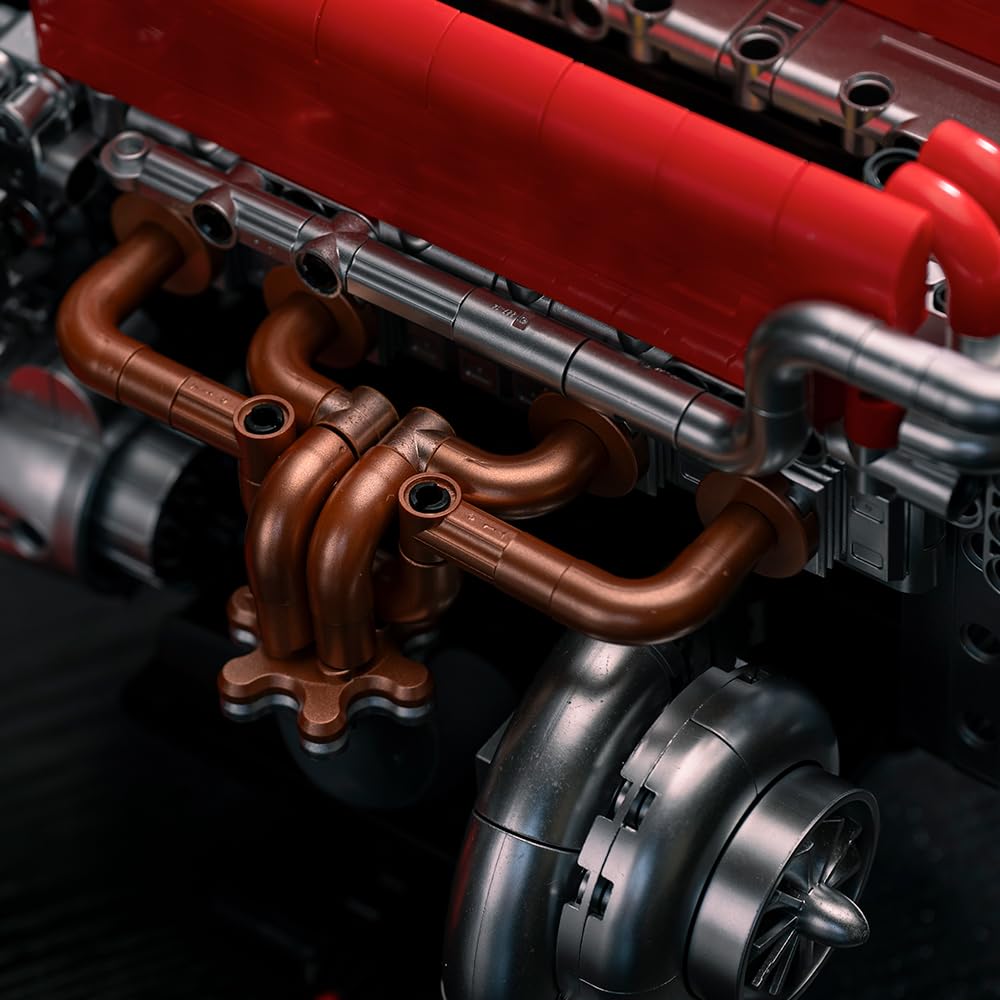 KMS 4G63 Engine Model Kit to Build, 1008 Pcs JDM Legend Car Engine Building Blocks Set for Adults, Miniature 4-Cylinder Turbo Motor Assembly Mechanic Display, Unique Gifts for Men and Teens