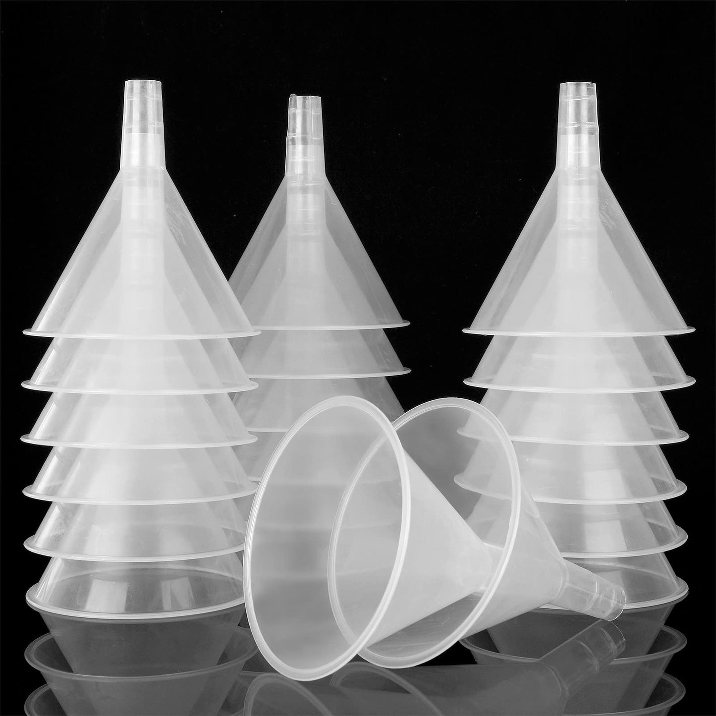 CYEAH 20PCS Plastic Funnels, 4.7 Inch Wide Mouth Clear Plastic Funnels Oil Funnel Liquid Transfer Funnel for Liquid, Spices, Powder, Lotion, Oils