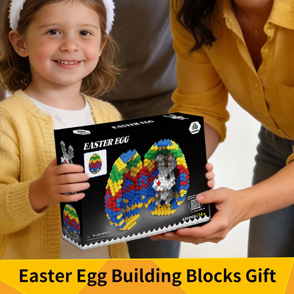 KADELE Easter Egg Building Animal Sets, Extremely Challenging STEM Building Blocks Decor for Adults Kids, Micro 3D Educational Toys for Boys Girls Ages 14 and Up 636 Pieces