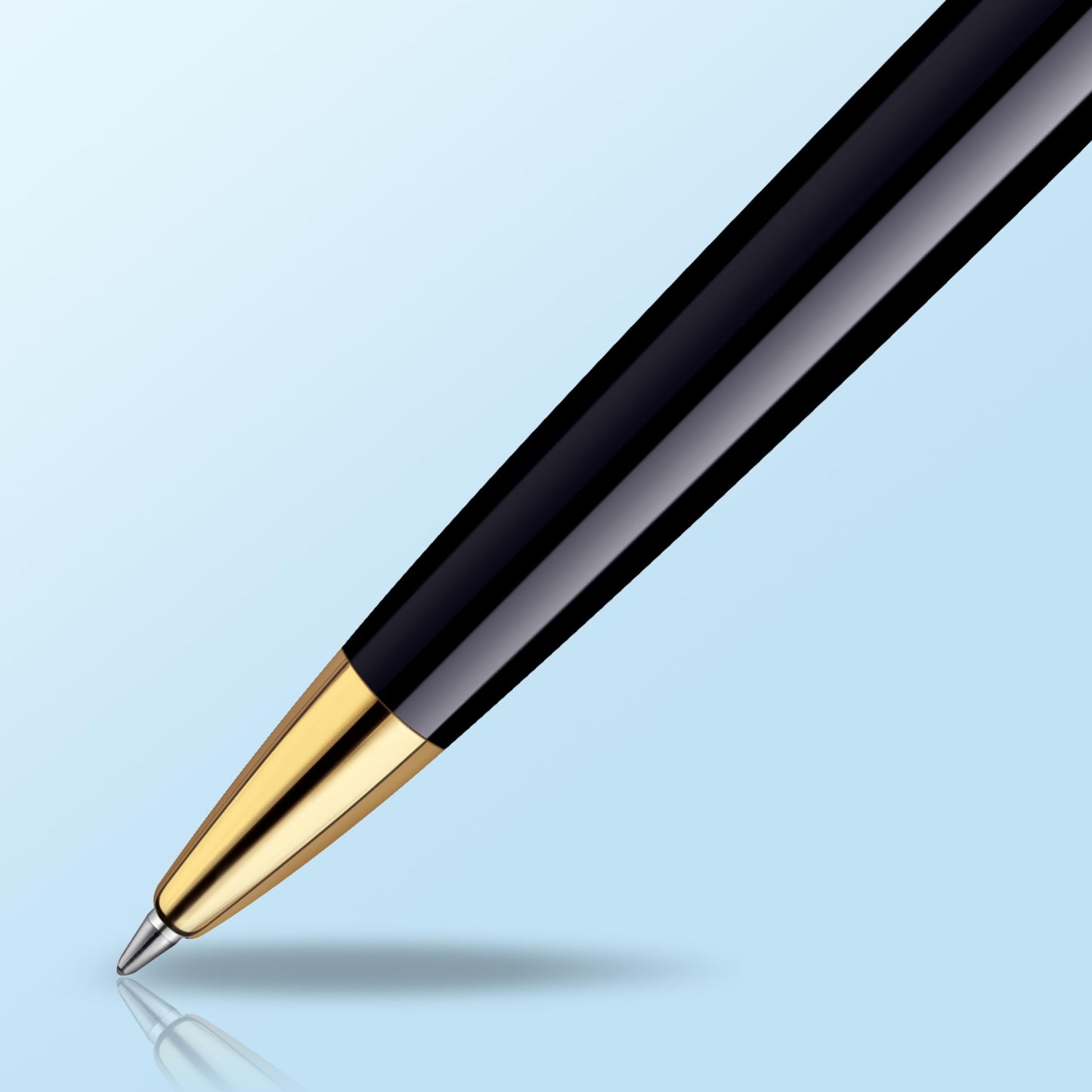 Waterman Hémisphère Ballpoint Pen | Gloss Black with 23k Gold Trim | Medium Point | Blue Ink | Gift Box