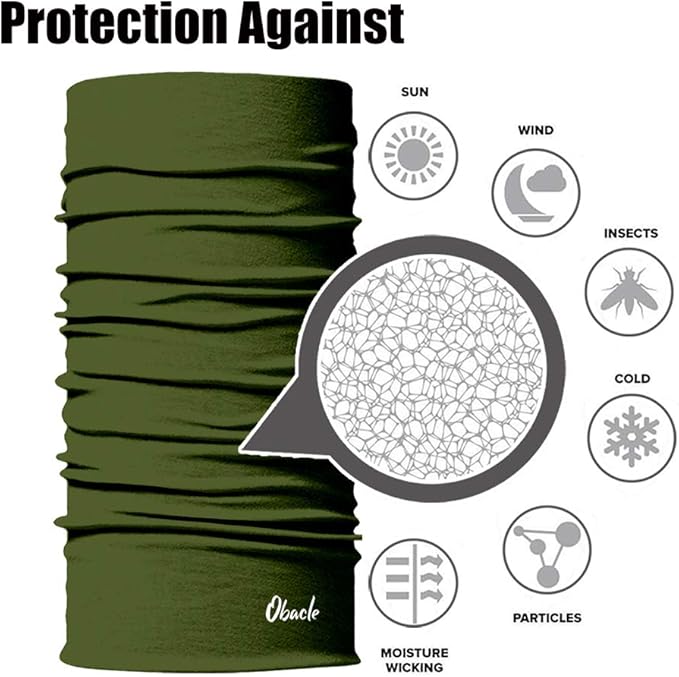 Obacle Neck Gaiter Face Mask Bandana for Dust Wind Sun Protection for Men Women