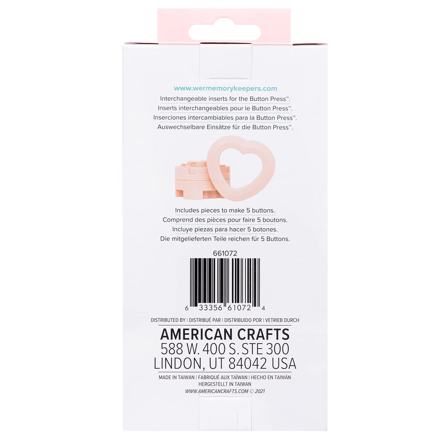 We R Memory Keepers Button Press Inserts-Heart