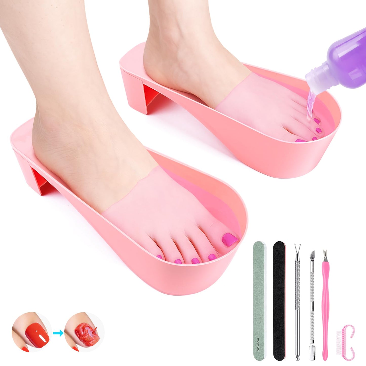 LIONVISON Acetone Nail Soaking Bowl: Soak Off Gel Polish Nail Remover Kit - Acetone Bowl for Nails Dip Powder Removal - Manicure Nail Soak Off Bowl for Nail Art