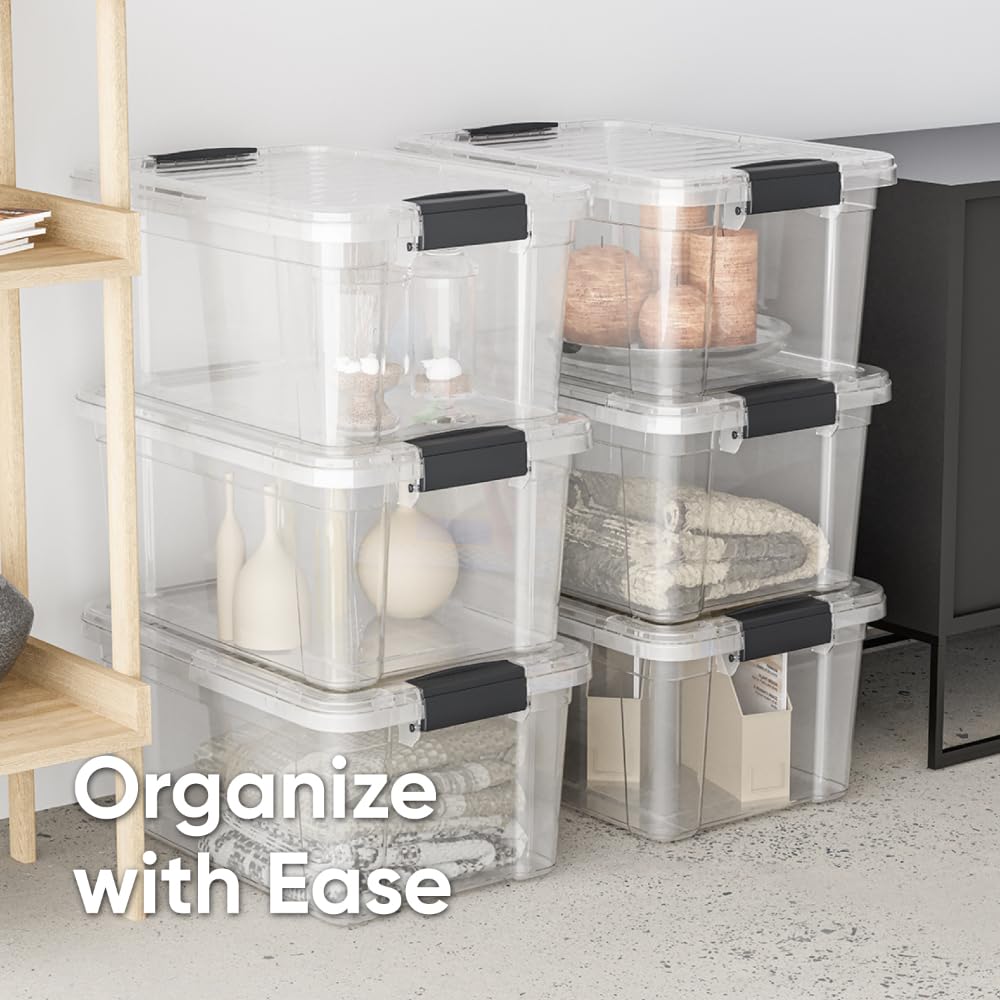 14.7 Quart Clear Plastic Storage Boxes with Lids (3 Count)