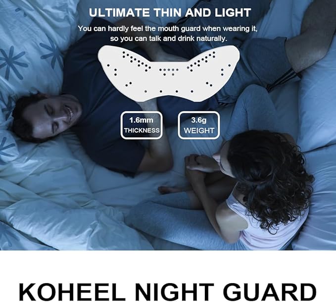 KOHEEL UP Ultra-Lightweight Mouth Guard for Teeth Grinding and Clenching, Comfortable Night Guard for Bruxism Relief, TMJ Mouth Guard, Non-Bulky Dental Guard (1 Pack)