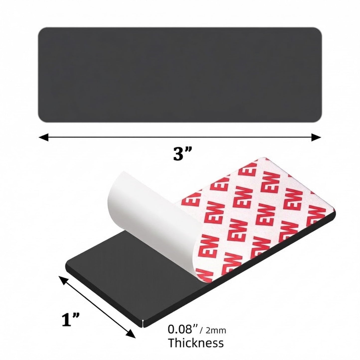 16-Pack Flexible Magnetic Strips with Adhesive Backing (1"x3") - Strong Cut-to-Size Magnets for DIY, Classroom, Fridge & Whiteboard Organization - Teacher Supplies, Crafts & Home Use