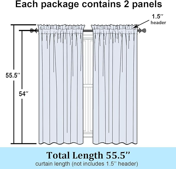 Simplebrand Rod Pocket Top Solid Voile Sheer Curtains for Bedroom, 54 Inch Length Drapes Set of 2, Lightweight and Light Filtering Elegant Hot Pink Curtains Panels Window Treatment, 42W×54L, Hot Pink