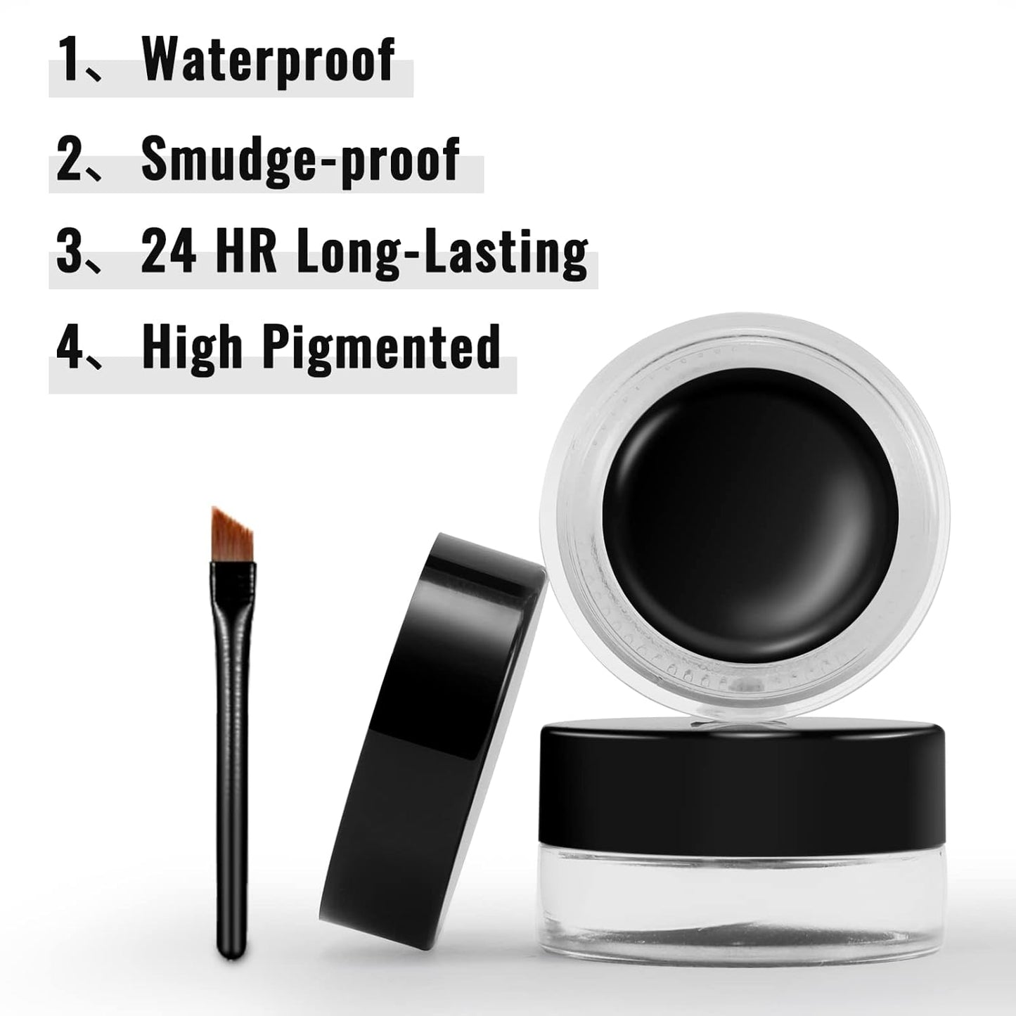 Erinde Purple Gel Eyeliner, Waterproof Cream Eyeliner Gel Pot, High-Intensity Pigments Long Lasting Smudge-Proof Eye Liner Halloween Makeup, Waterline Matte Eye Liner with 2PCS Brushes, 11 Taro Purple