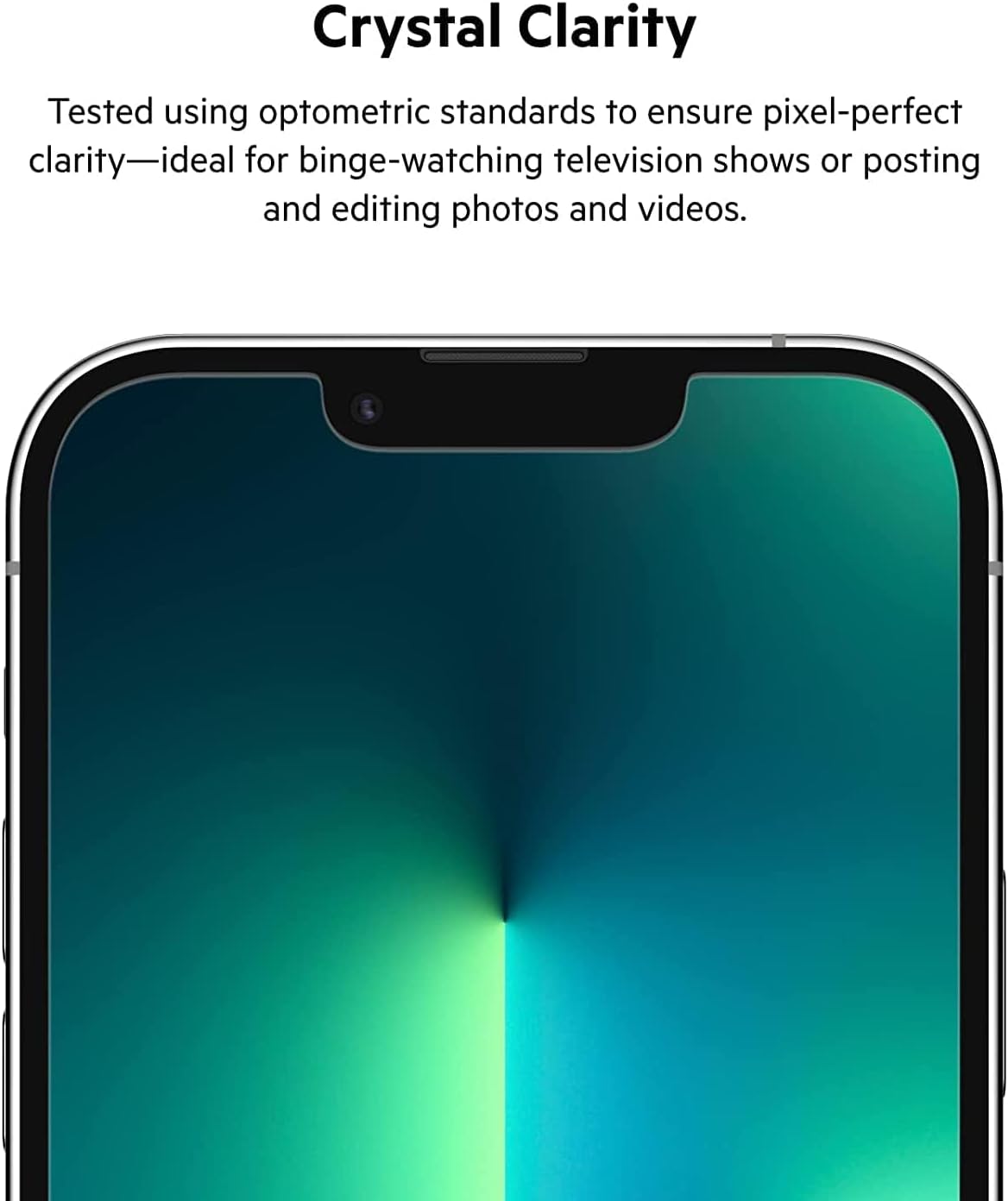 Belkin Privacy Tempered Glass Screen Protector for iPhone 13 and 13 Pro, Treated Surface with Anti-Fingerprint Coating and Bubble Free Application with Included Easy Align Tray