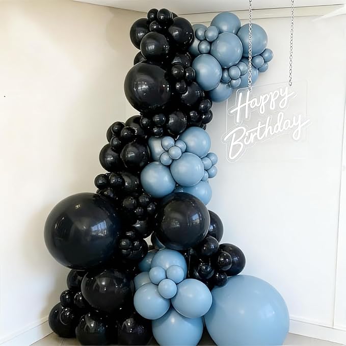 99Pcs Black Balloon Arch Kit – 18/12/10/5 Inch Matte Black Latex Balloons Garland for Halloween, Birthday, Wedding & Graduation Party Decor