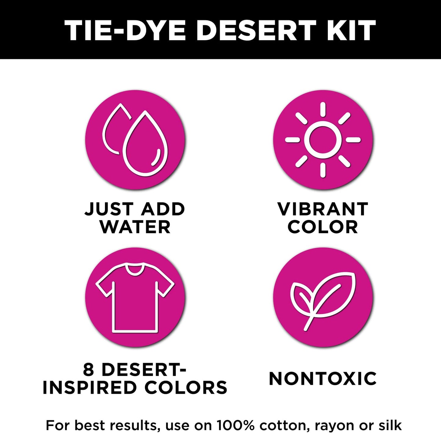 Tulip One-Step Tie-Dye Kit Desert Set, Easy for Beginner Skill Levels, 8 Easy Squeeze, Pre-Filled Bottles, Nature Inspired Wilderness Colors