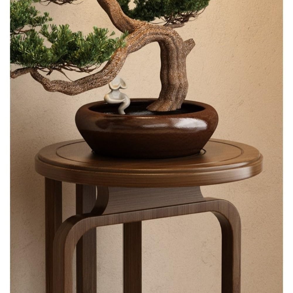 3-Tier Indoor Tall Plant Stand Wooden Round Flower Pot Rack with Thickened Base Mid-Century Modern Decor for Balcony All occasion