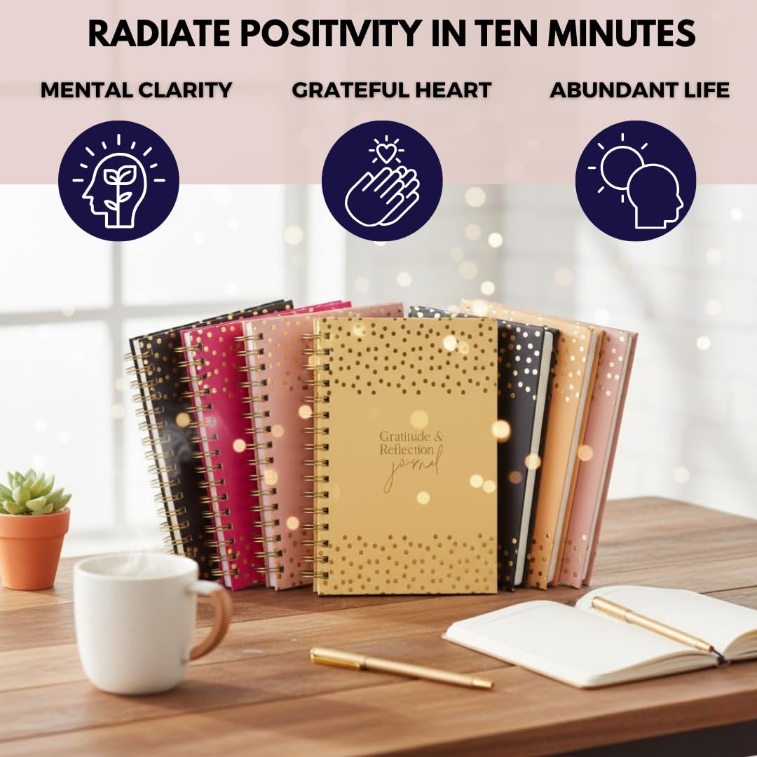 Shine Sparkle Slay Gratitude Journal for a Fresh Start | New Year Daily Reflection Practice, Undated 90-Day Journal with Unique Daily Affirmations, 250+ pages, Undated Planner Gifts A5