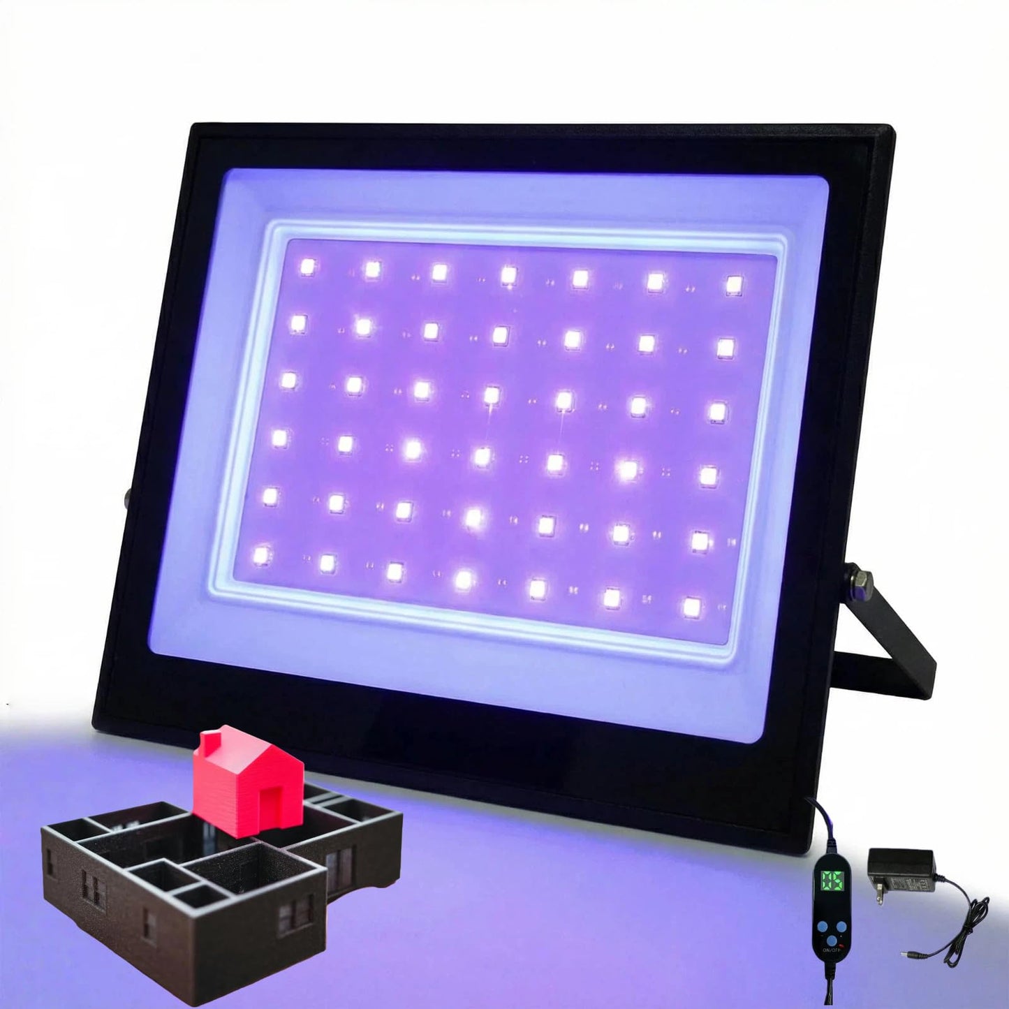 Intmo 3D Printer UV Resin Curing Light with Timer,for SLA DLP LCD 3D Printer Solidify Photosensitive Resin, 30W 365 to 405nm UV Lamp, DIY Curing Enclosure,Large