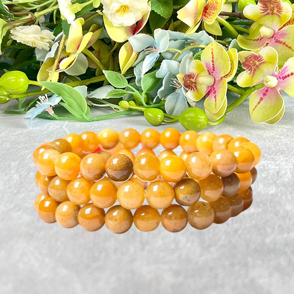 Crystal Treasure 8mm Golden Healer stone Round Beads Stretch Bracelet