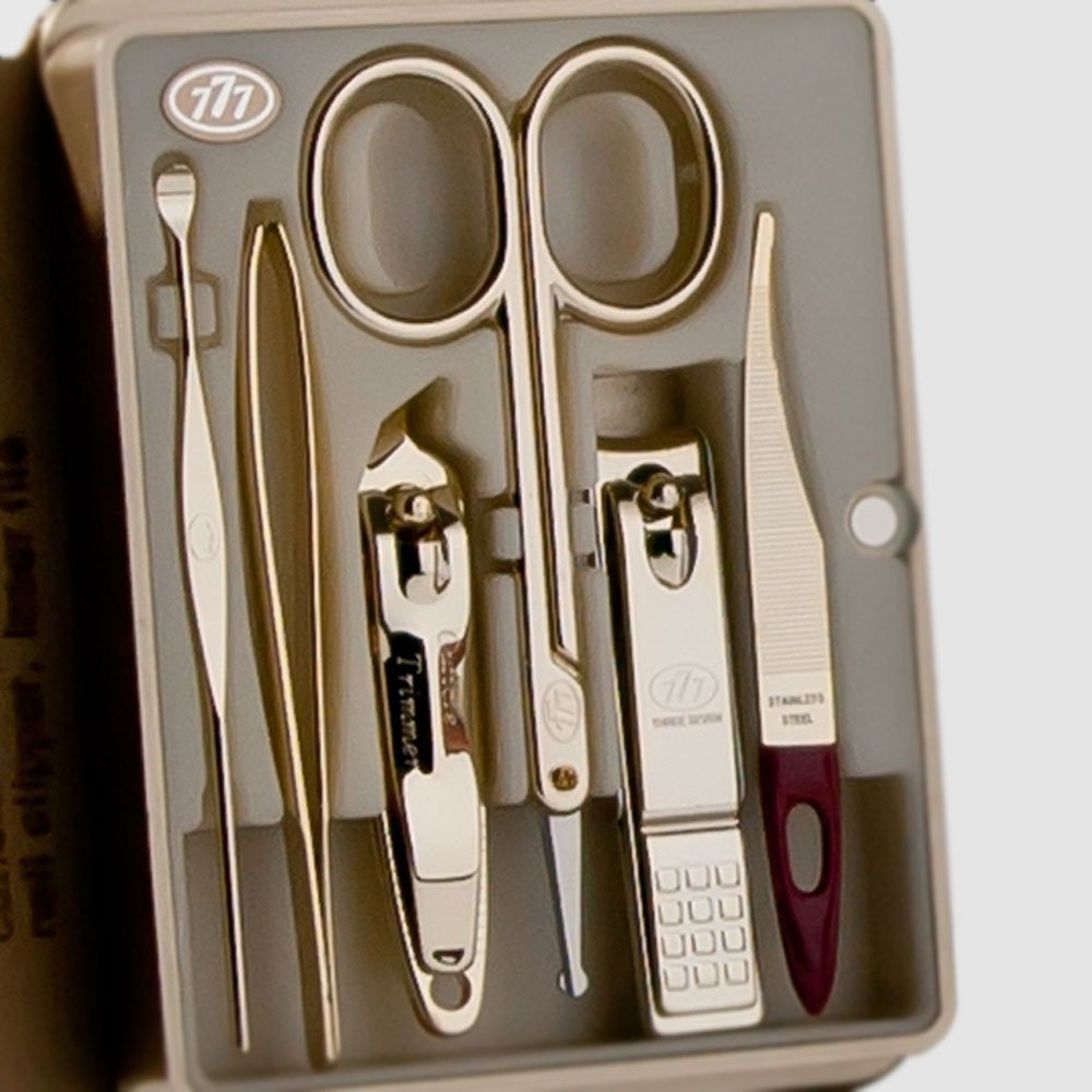 Korean Nail Clippers! World No. 1. Three Seven (777) Travel Manicure Grooming Kit Nail Clipper Set Made in Korea, Since 1975. (5300WG)