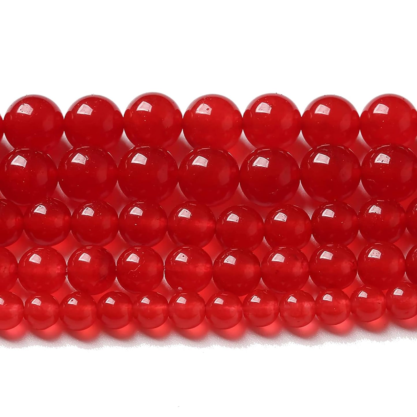 90pcs 4mm Natural Red Jade Chalcedony Beads Round Loose Gemstone Crystal Energy Healing Power Stone Beads for Jewelry Making DIY Bracelet (4mm, Red Jade)