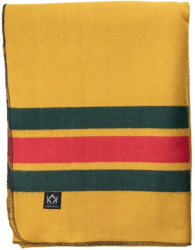 Arcturus Military Wool Blanket - Warm, Thick, Washable - Great for Outdoors, Camping, Stadium Blanket, Picnics, Travel - Car & Bushcraft Survival Kits, Large 64in x 88in 4.5 lb