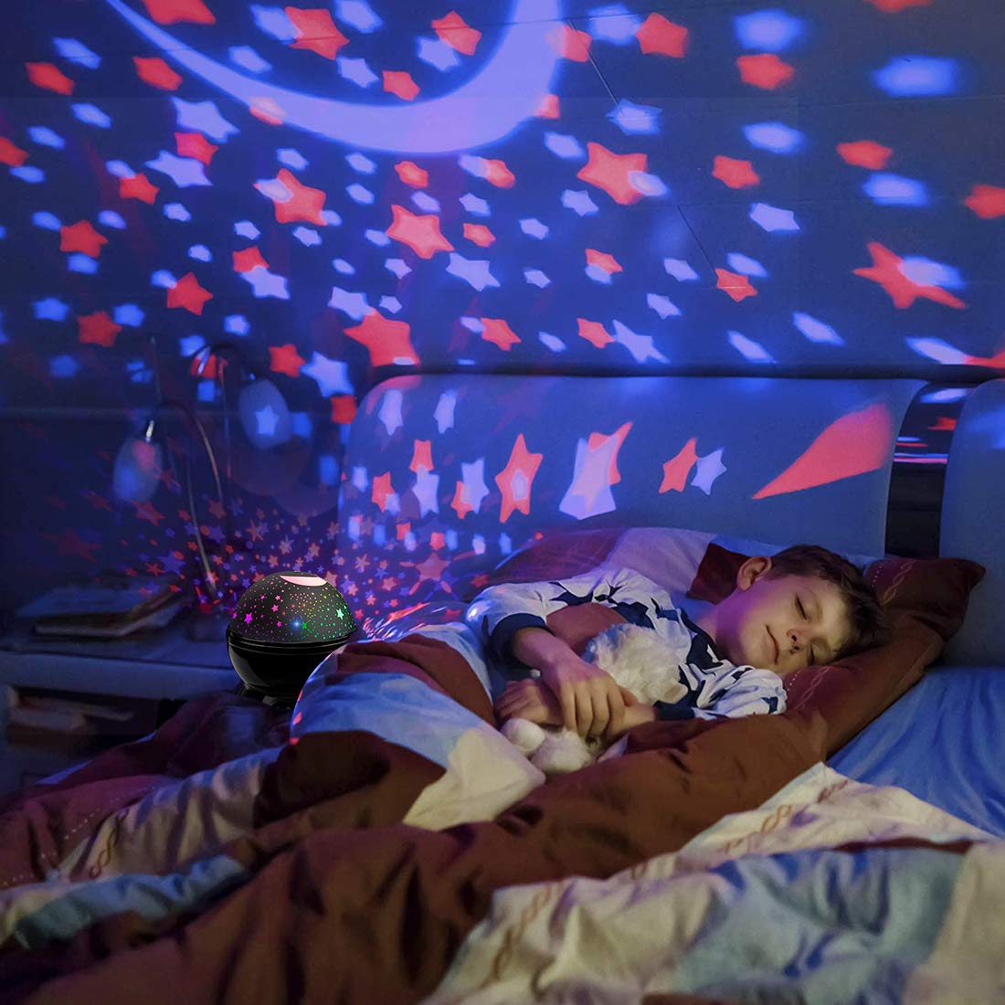 Star Projector Night Light for Kids, 360° Rotating Star Lights for Bedroom, Kid Night Light Projector, Ceiling Light Projector for Kids Room, Birthday Gift for 3 4 5 6 7 8 Year Old Girls Boys