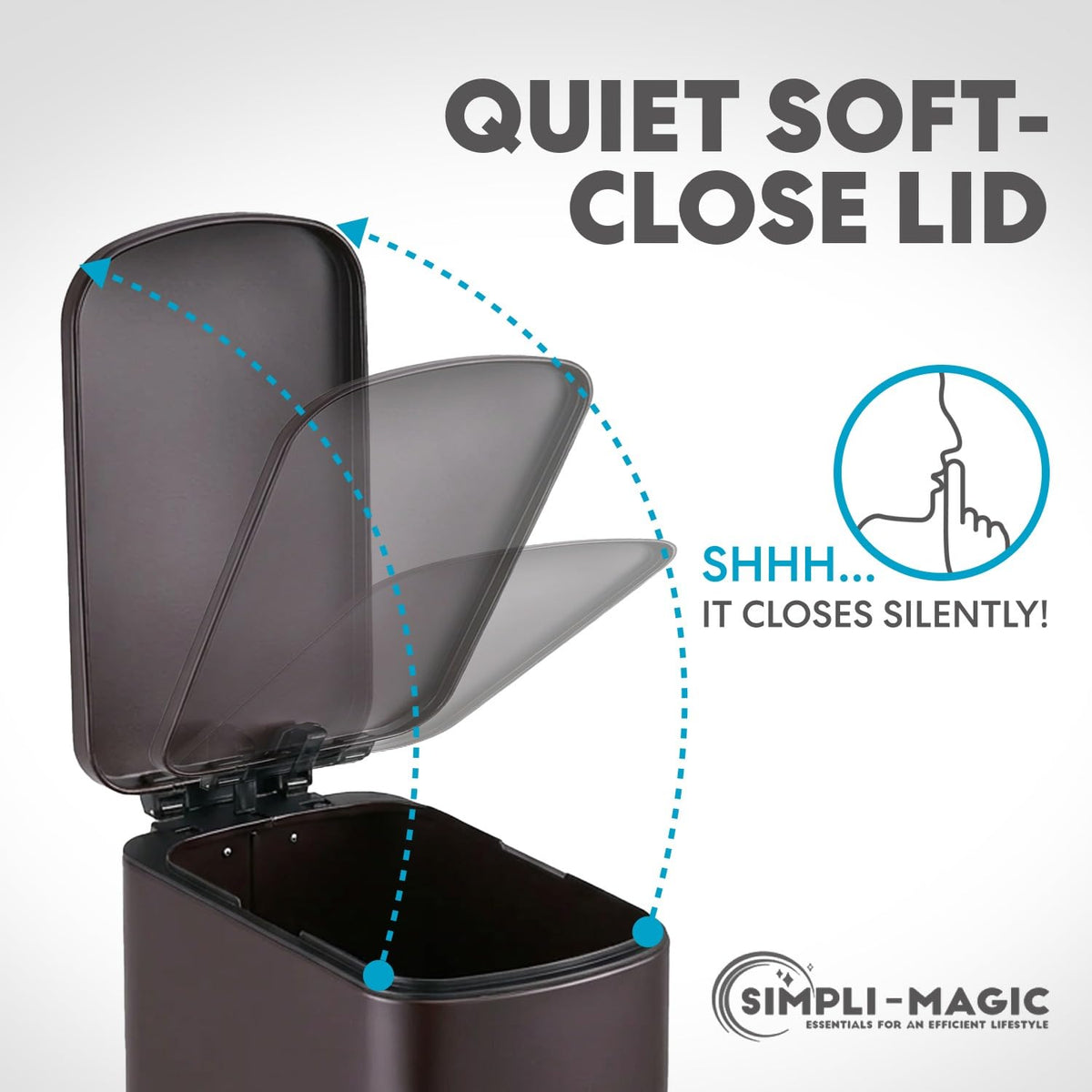 6L 1.6G Stainless Steel Bathroom Trash Can with Hands