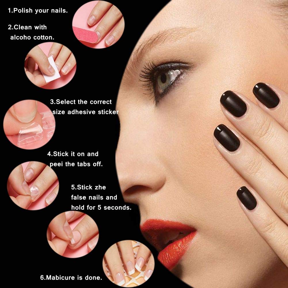 Ivtor Nail Adhesive Tabs, 20 Sheets (480pcs), Transparent, Waterproof, Variety Pack, Press-On Nail Adhesive Tabs