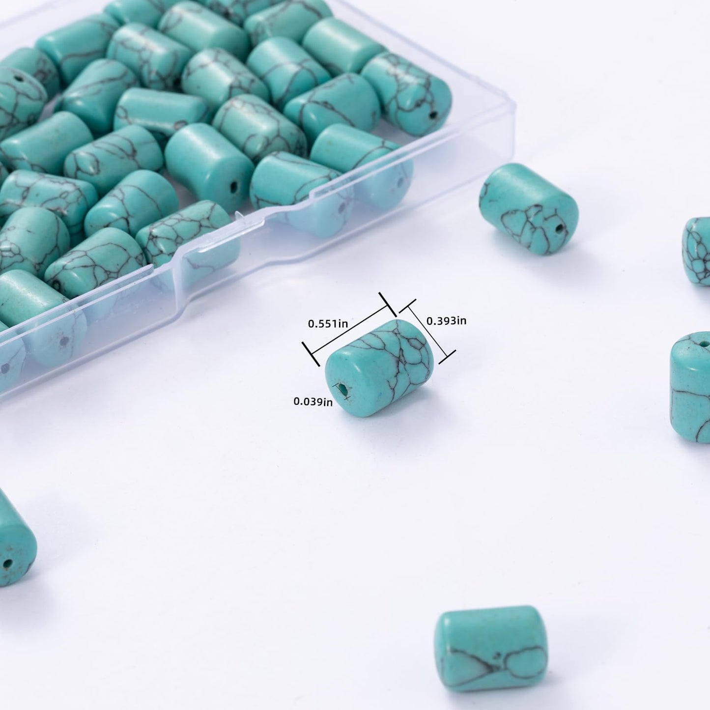 Natural Blue Turquoise Cylinder Tube Beads 10x14mm 38cm/str Loose Semi Gemstone Stone Beads for Making Bracelets Necklace