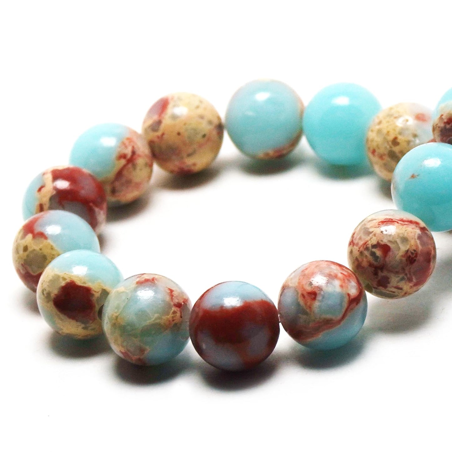 DIQIO Natural Sky Blue Jasper Beads for Jewelry Making - Round Loose Beads (58-60pcs, 6mm) - Sky Blue Jasper Gemstone