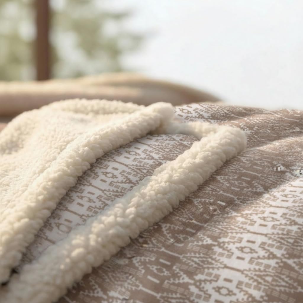 Eddie Bauer - Sherpa Throw Blanket for Couch 50x60 – Ultra Soft Reversible Fleece & Plush Sherpa Blanket, Warm Cozy Geometric Throw for Sofa, Bed, Living Room Decor