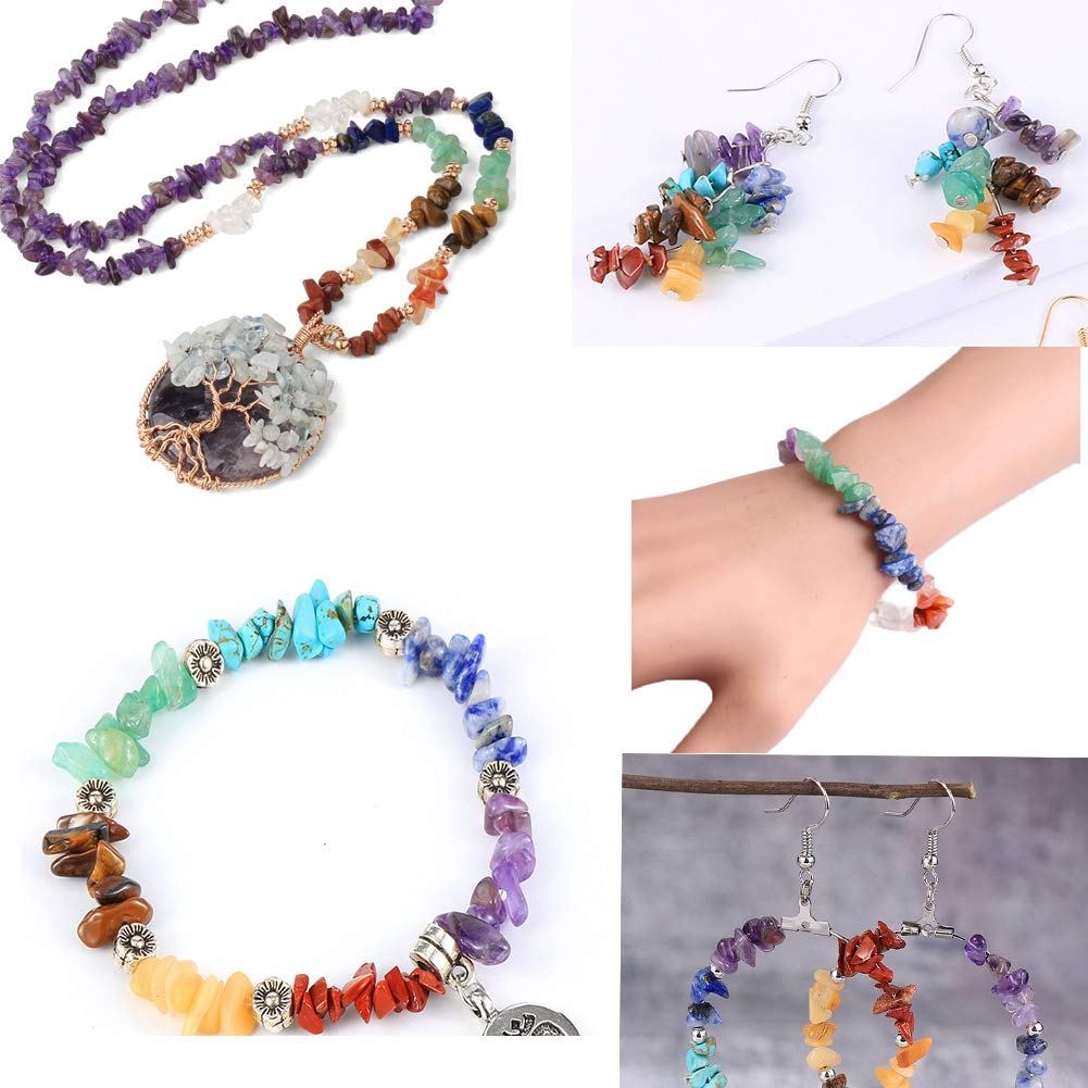 Natural Chip Stone Beads 5-8mm Ceramic Whiteware 400 Pieces Irregular Gemstones Healing Crystal Loose Rocks Bead Hole Drilled DIY for Bracelet Jewelry Making Crafting (5-8mm, Ceramic Whiteware Stone)