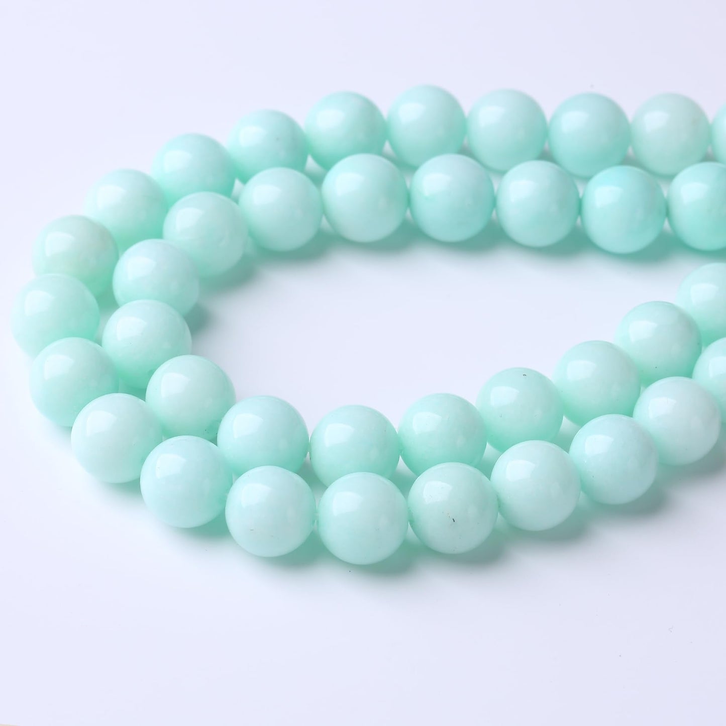 10MM Apple Green Round Loose Beads Natural Gem Beads Crystal Energy Stone Beads for Jewelry Making DIY Bracelet Necklaces