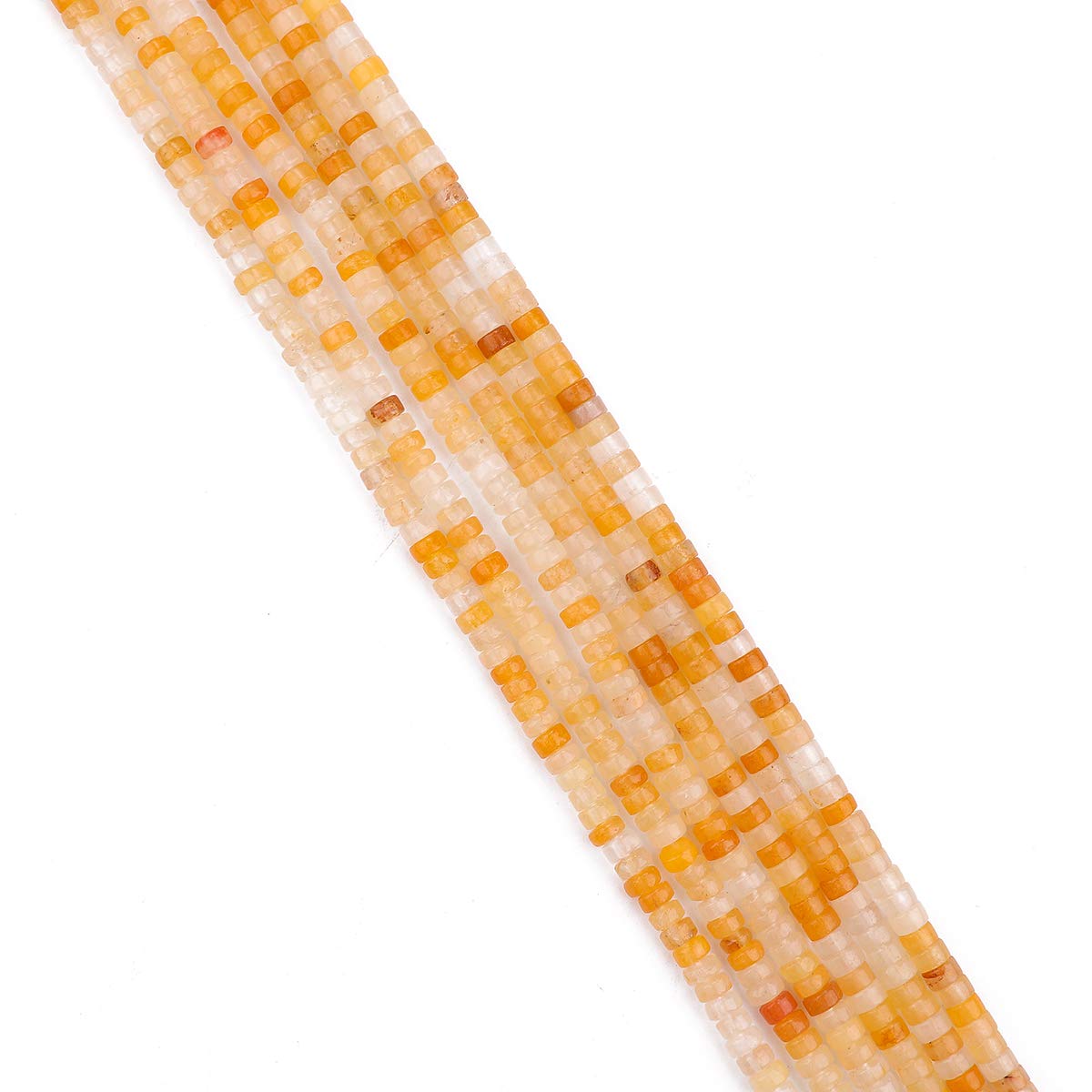 BEADIA Natural Yellow Jade Spacer Beads Caps Loose Semi Gemstone for Beading Jewelry Making 4mmx2mm 38cm