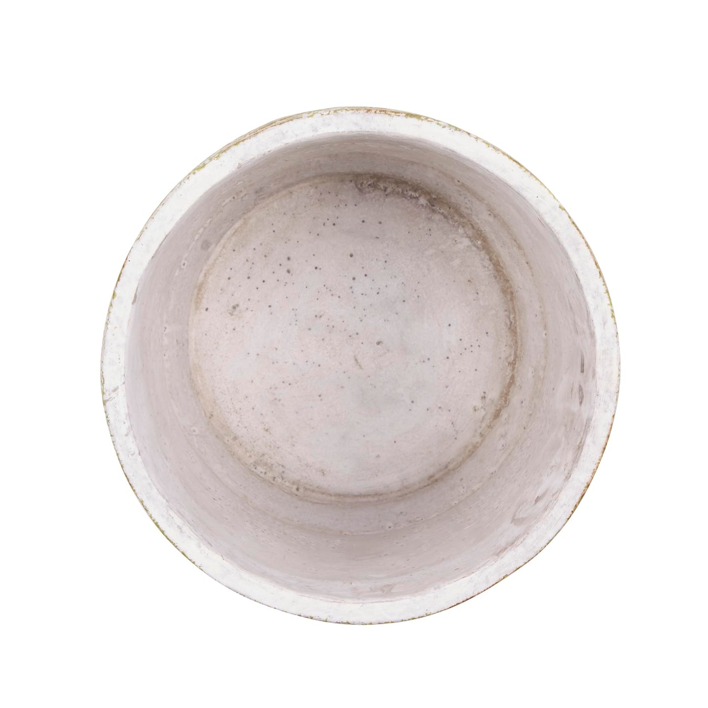 Zingz & Thingz Distressed/Weathered Indoor & Outdoor Secret Garden Cement Planter Flower Pots, Set of 2, 6.75x6.75x6.25, Abstract Gold & White Leaf