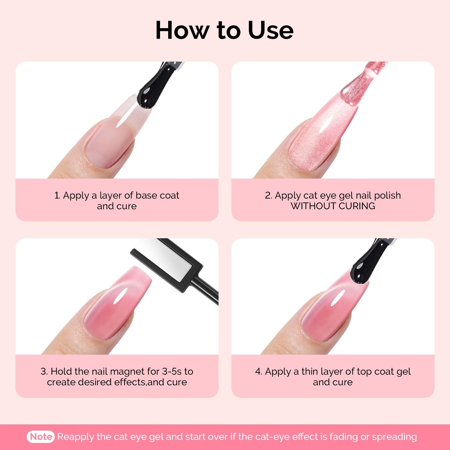 MelodySusie Nail Magnet Set, 21PCS Cat Eye Gel Nail Polish Magnets, Round Square Double Ended Magnet Stick, Cat Eye Magnet for Nails, Strong Magnetic Nail Polish Magnets Nail Design Tools