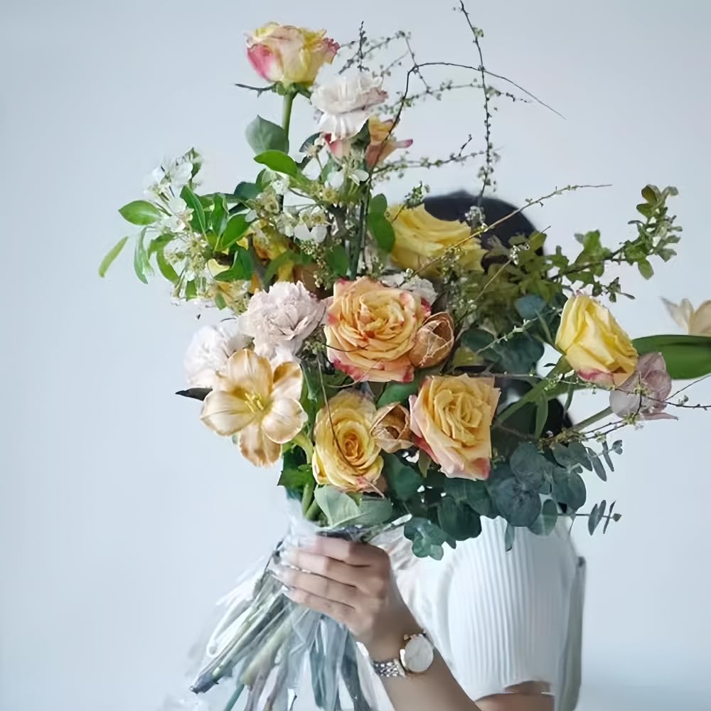 BBJ Wraps Clear Plastic Florist Supplies Water Retainer Bag for Flower Bouquet Wrapping, 12x12Inch, 100 Pcs
