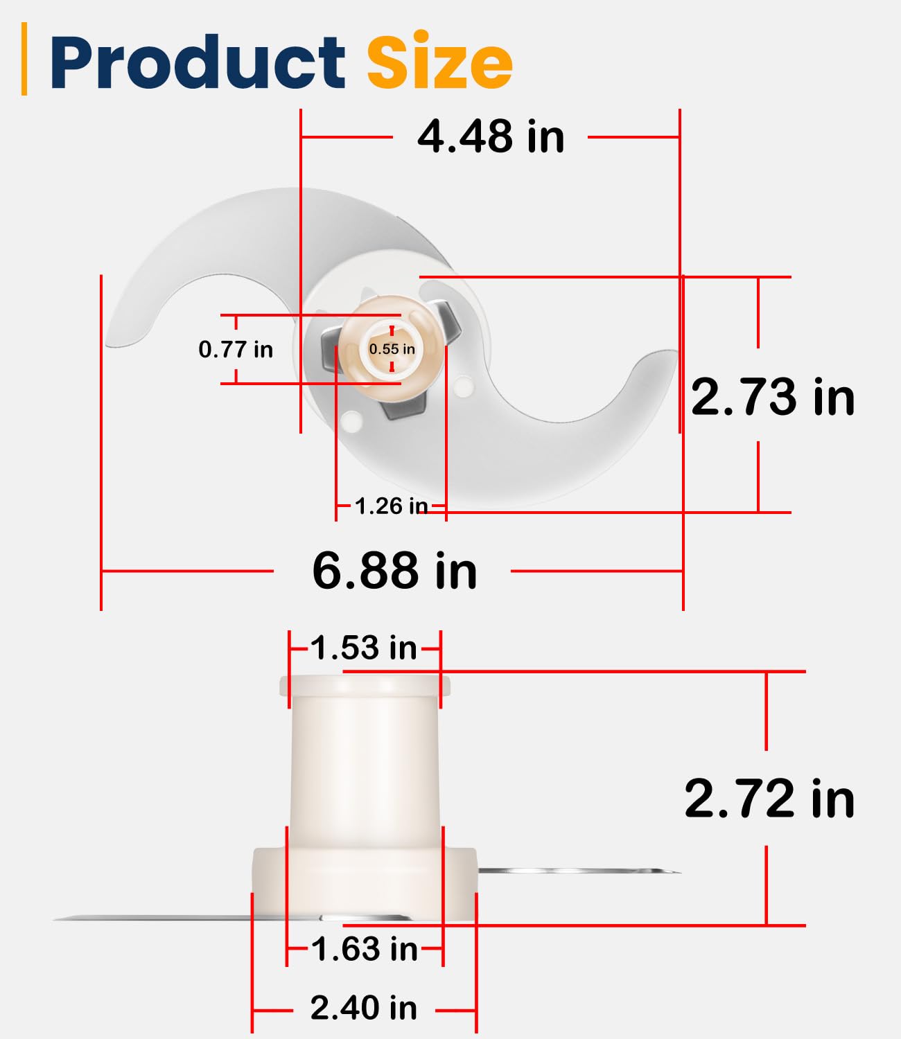 27055 Replacement S Blade Compatible with Robot Coupe R2, R2N, R2B, R2U Commercial Food Processor, Stainless Steel S Smooth Blade Assembly