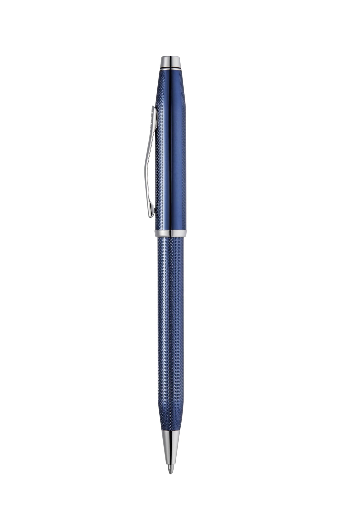 Cross Century II Polished Translucent Cobalt Blue Sandblasted Engraved Diamond Pattern Surface Ballpoint Pen - Professional Pen - Smooth Writing - Comfortable Grip, Engraveable panel, Luxury gift box.
