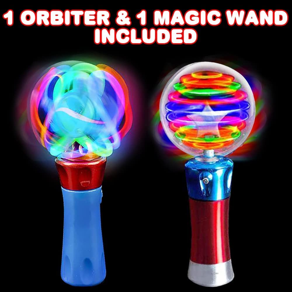 ArtCreativity Light Up Orbiter And Wand, Flashing LED Wands for Boys and Girls with Thrilling Colors, Batteries Included