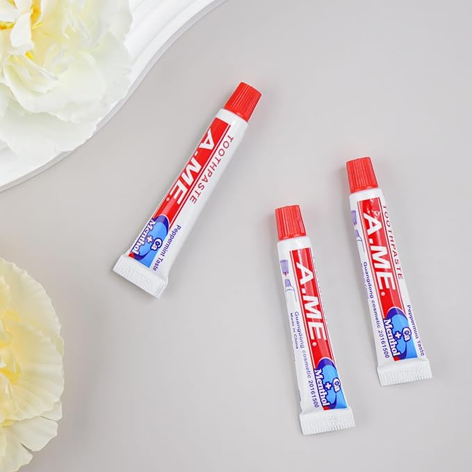 Travel Size Toothpaste Bulk, Disposable Small Portable Toothpaste, Travel Pocket Size for Vacation Hotel, Shelter/Homeless/Nursing Home/Charity Mini 0.35 oz (Pack of 60)