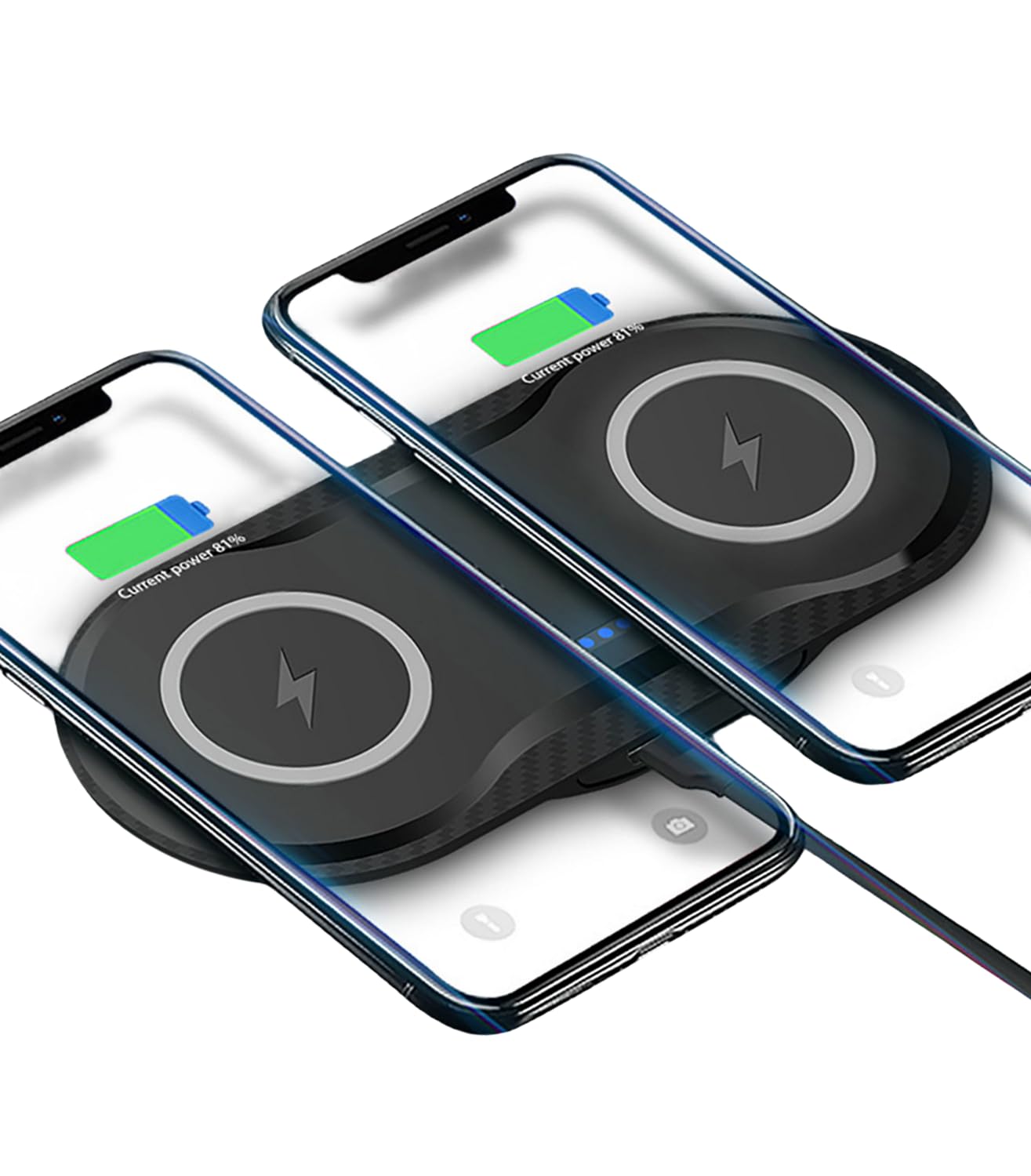 30Watt Dual Wireless Charging Pad for Multiple Devices, Dual 15W Charging Pad for iPhone 16/15/14/13/12/11/X,for Samsung Galaxy S25/S24/S23/S22/S21/S20/S10, and More. with USB-C Cable