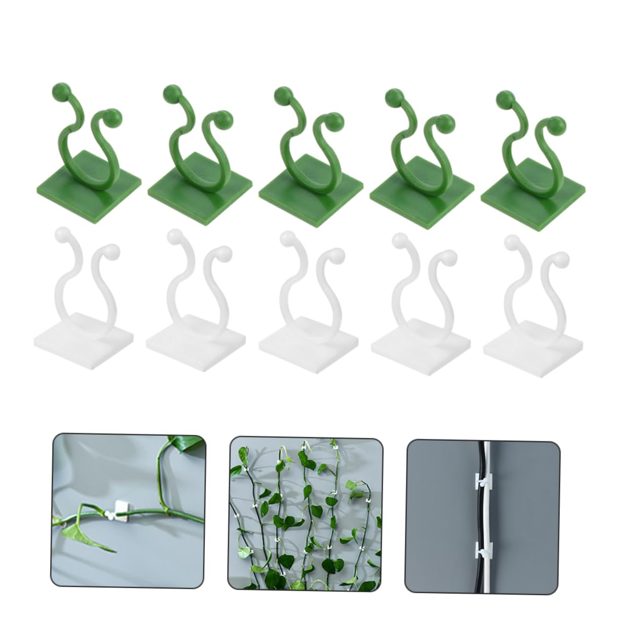 MERRYHAPY 120pcs Plant Wall Sticky Hooks for Climbing Plants Self-Adhesive Vine Clips Easy Installation Fixators for Home Decor