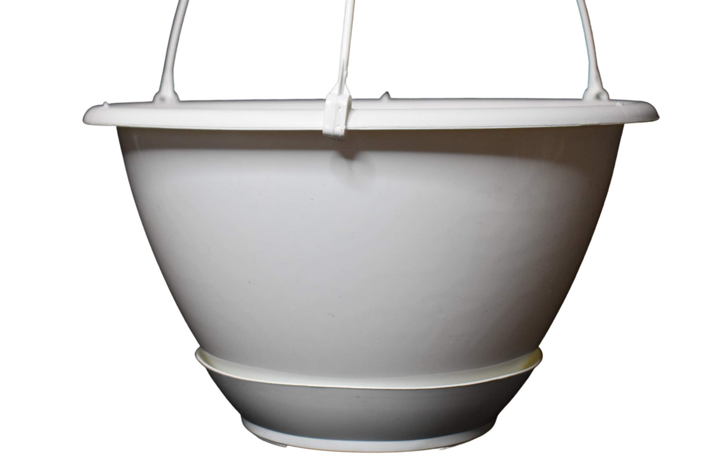 10" White Plastic Hanging Basket with Saucer for Indoor/Outdoor Use by Koba (5)