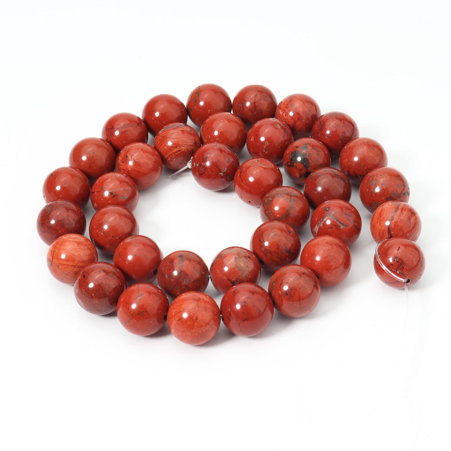 Siomia 60pcs 6mm Natural Red Jasper Gemstone Beads Energy Healing Crystal Round Loose Stone Beads for Jewelry Making, DIY Bracelets Necklaces