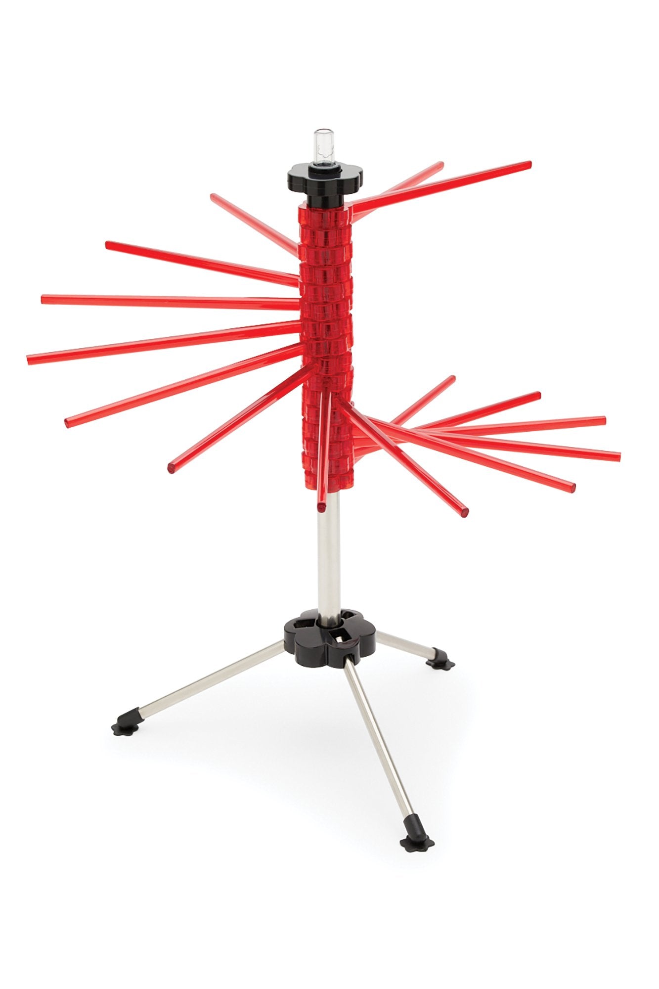 Fox Run Collapsible Pasta Drying Rack, 18.5", Red, Plastic with Rotating Arms