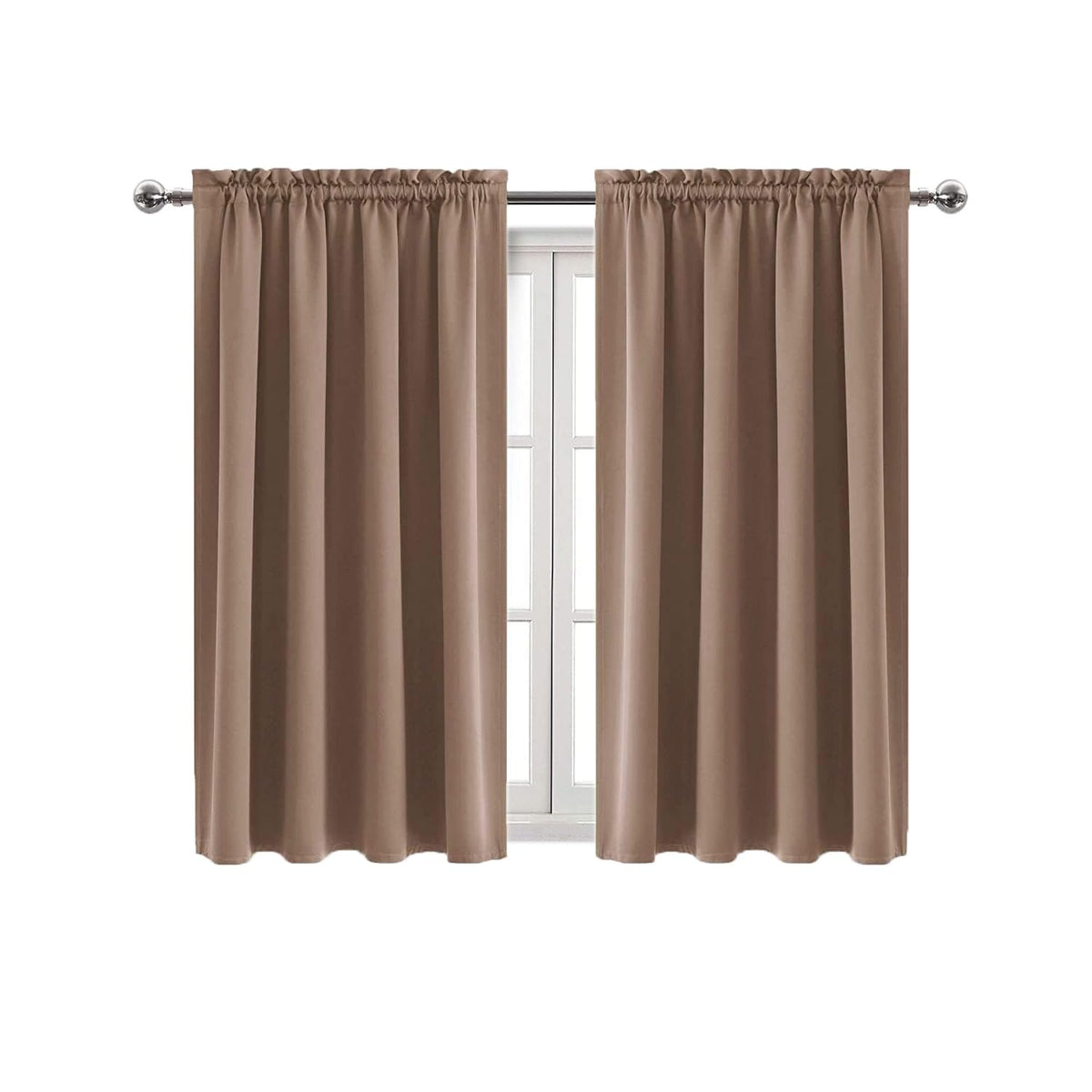 Blackout Curtains for Bedroom Living Room 42 x 54 Inch Long Khaki (2 Count)