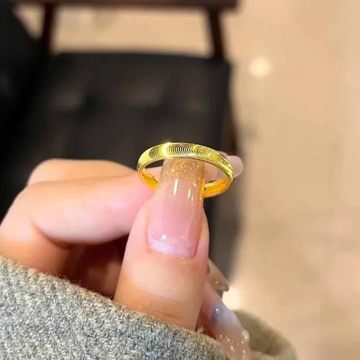 LUDKCCIR Lymphatic Magtherapy Cats Eye Ring for Women, Dainty Lymph Detox Drainage Titanium Ion Therapy Rings Finger Jewelry Gift for Men Gold 8