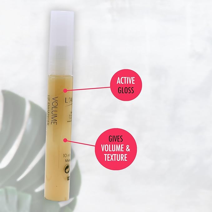 L'Action Paris Volume Lip Enhancer, Lip Gloss For Fullness Texture and Glossy Finish, Transparent Formula with Oligopeptides for Natural Shine and Volume 10ml