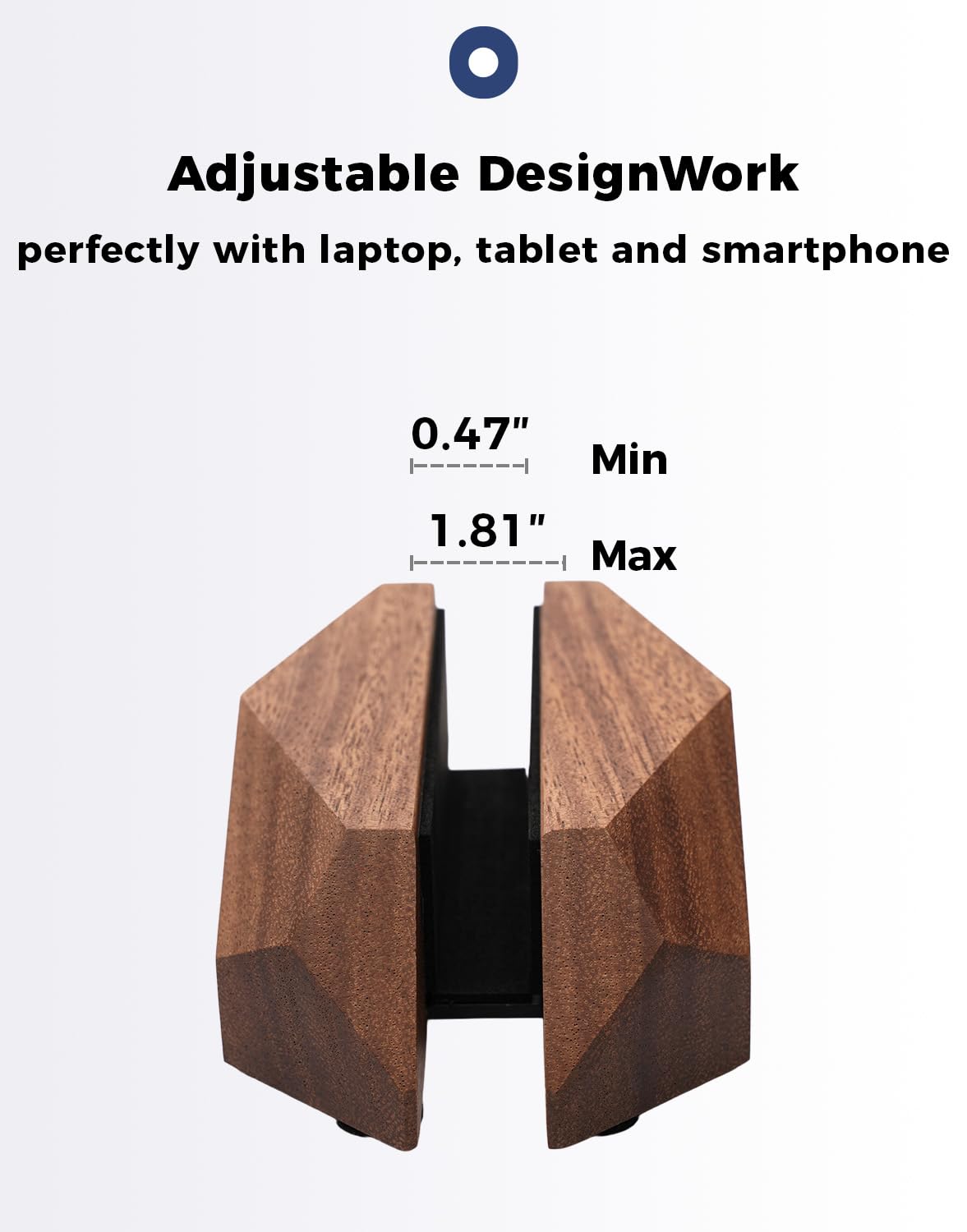 Nuvograin Adjustable Vertical Laptop Stand, MacBook Holder with Wood, Wooden Laptop Stand, Vertical Laptop Holder for Desk, Width Adjustable Dock Fits All MacBook/Surface Pro