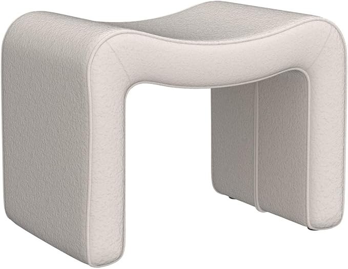 VANOMi Large Footstool Ottoman, Multi-Functional Modern Foot Stool, Sofa Footrest Extra Seating for Living Room, Entryway, Hallways and Bedrooms, Large, White