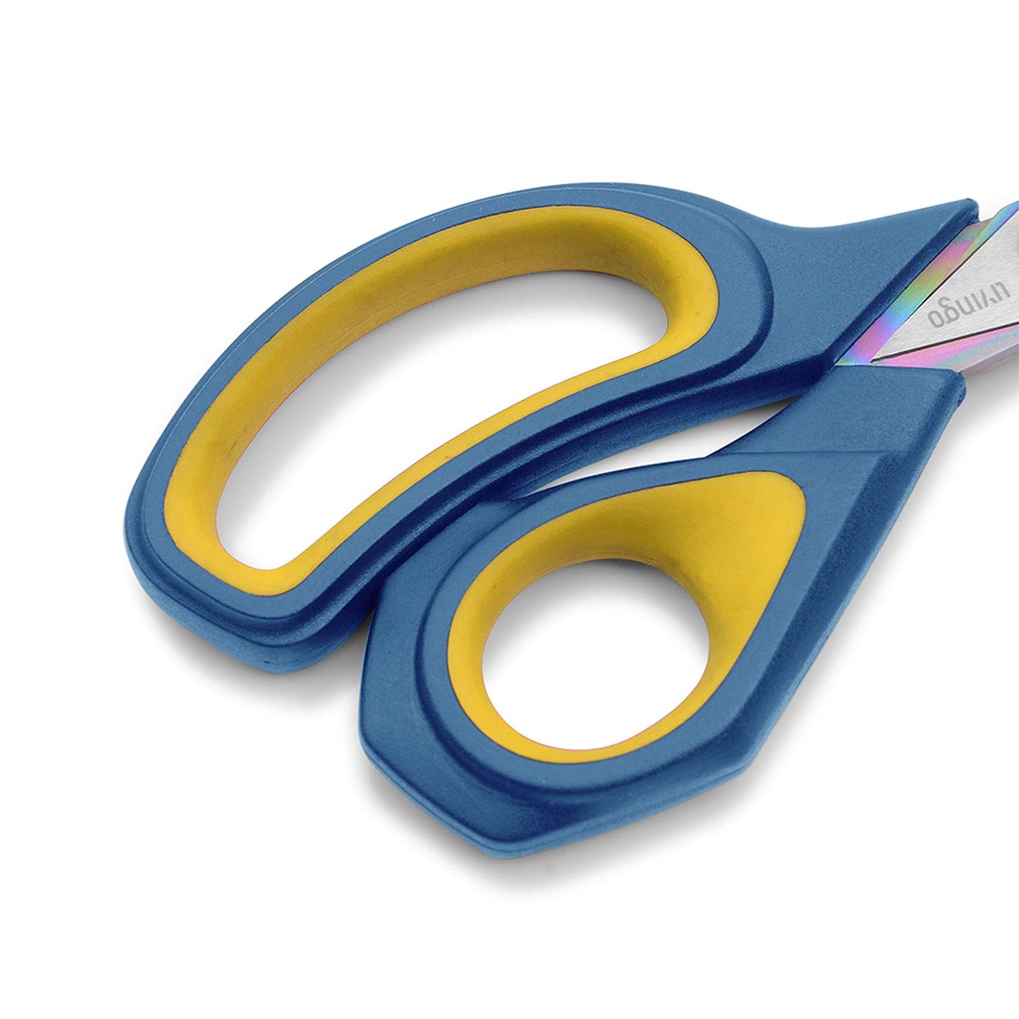 LIVINGO 2 Pack Sharp Fabric Scissors - Heavy Duty Scissors All Purpose, Titanium Coated Forged Sewing Shears for Tailor Dressmaking Crafting Cutting Clothes Leather, 8.5" & 9.5", Blue & Yellow